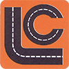 Logo (petit format) de l'entreprise "Liants Charentais" qui réprésente l'acronyme de l'entreprise en forme de route sur fond orange.